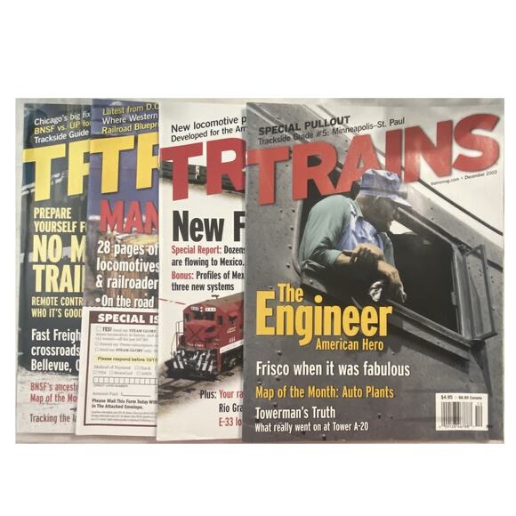 Vtg Lot 4 Trains Sept Oct Nov Dec 2003 Magazine Engineer Locomotive Railroad - Picture 1 of 11